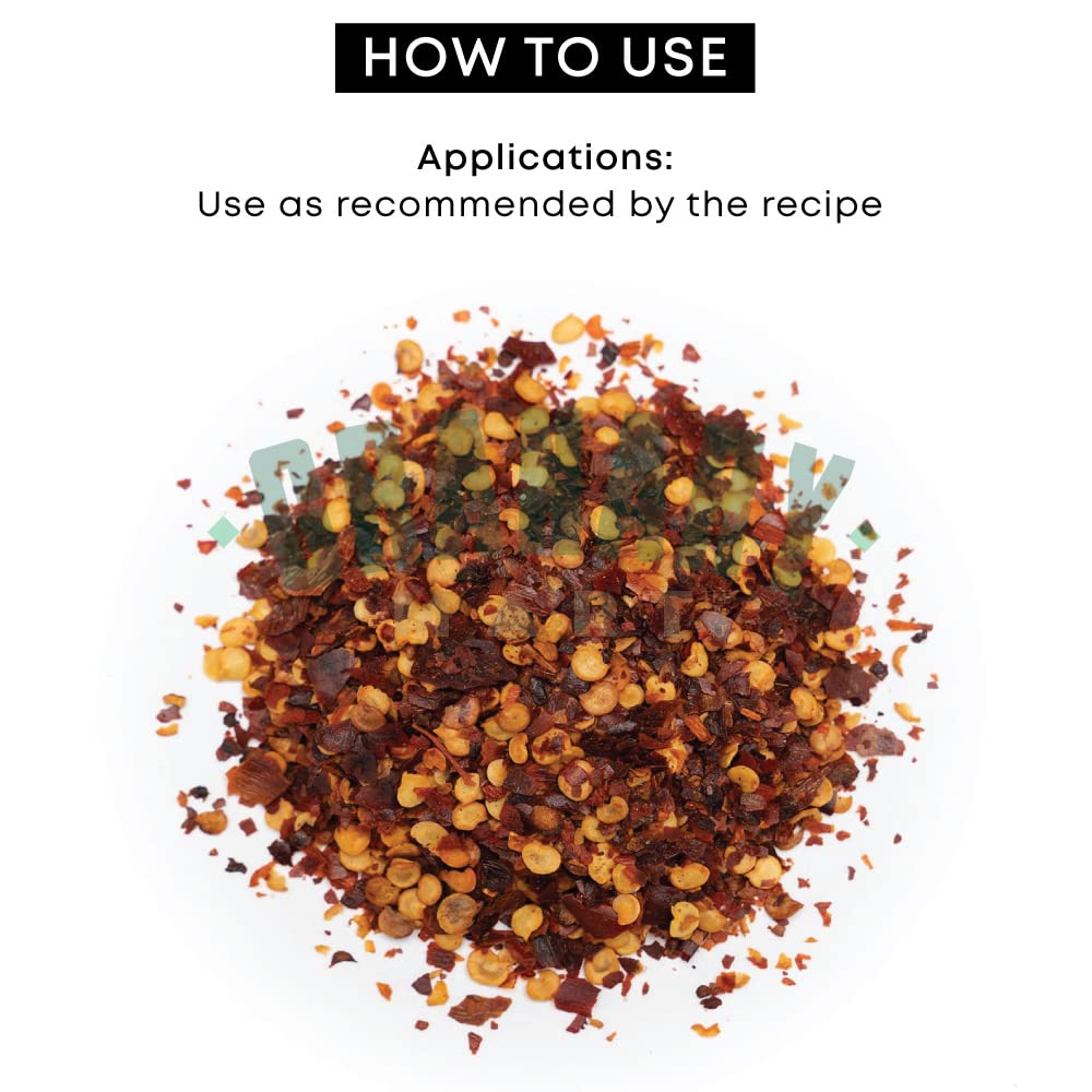 Natural Red Chili Flakes by Granary Mart - Gourmet Spice/Culinary Essential - Pleasant Heat/Distinct Flavor & Aroma - Sprinkle onto