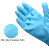 Alimat PluS 3 Pack Reusable Cleaning Gloves Latex Free, Dishwashing Gloves with Cotton Flock Liner and Embossed Palm, Waterproof Household Gloves