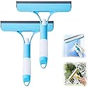 3-in-1 Window Cleaning Scraper with Built-in Spray Bottle, Squeegee and Brush | Multi-Surface Cleaning Tool | Perfect for Shower Glass, Mirrors