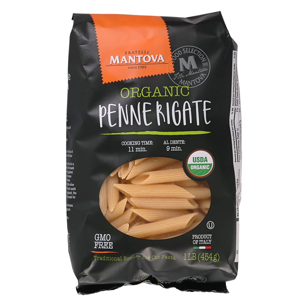 Organic Italian Penne Pasta - Pack of 6 | Authentic Durum Wheat Pasta, Non-GMO & Bronze-Cut for Superior Sauce Absorption | Traditional Artisan, Made
