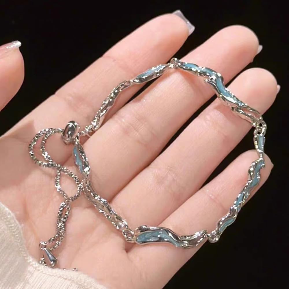 Adjustable bracelet irregular blue wave bracelet jewelry