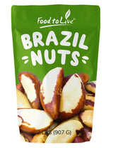 Food to Live - Raw Brazil Nuts, 2 Pound, Raw, Whole, No Shell, Unsalted, Kosher, Vegan, Keto and Paleo Friendly, Bulk, Good Source of Selenium, Low