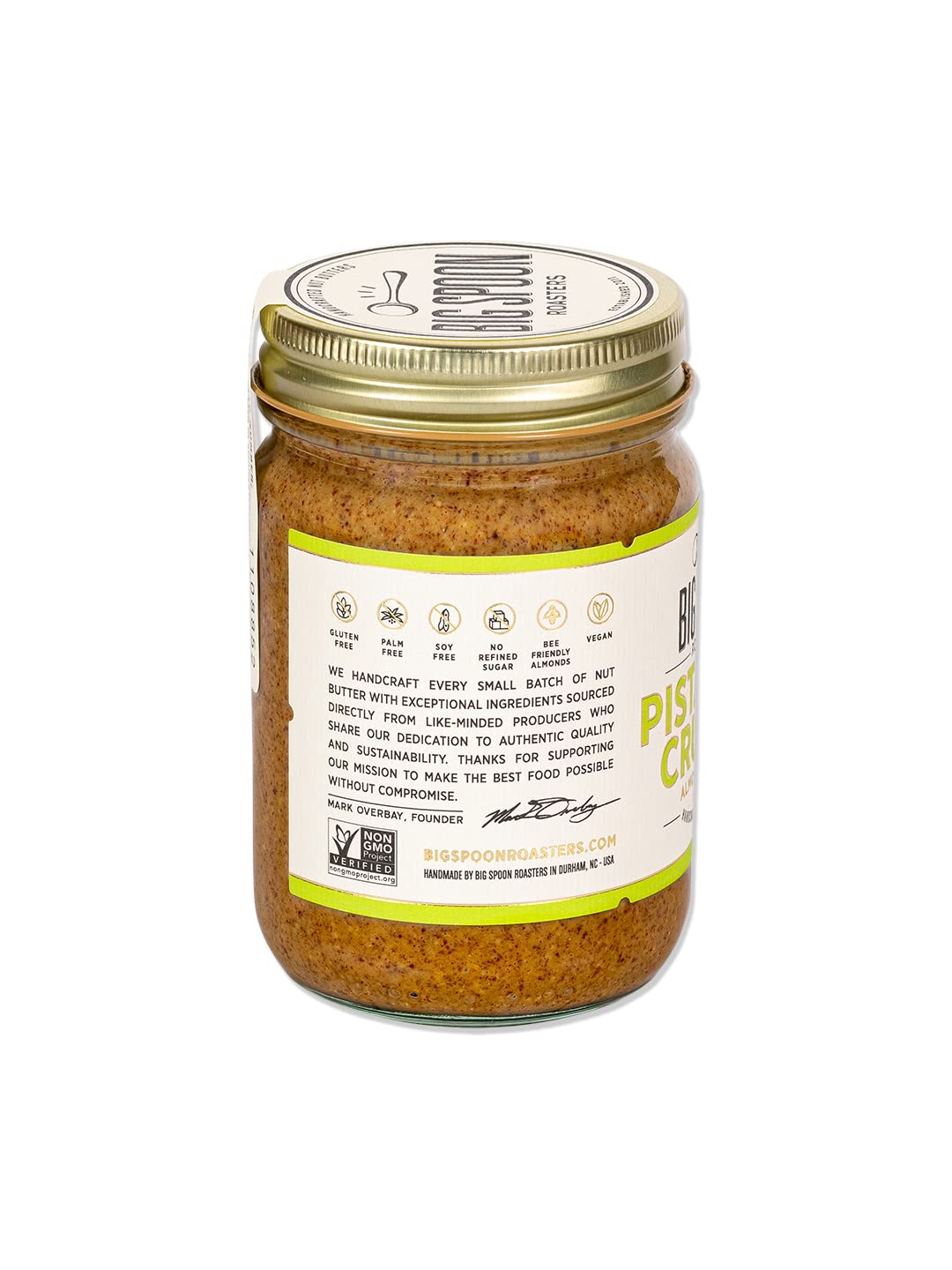 Big Spoon Roasters Almond & Pistachio Butter w/Raw Honey & Sea Salt - Keto Friendly, Low Sugar Almond Butter - Crunchy Pistachio Butter w/Bee-Friendly