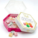 Tafe Traditional Turkish Delight - Mixed Fruit Flavored Lokum (Rose, Tangerine, Apple) - Premium Hexagonal Gift Box - Authentic Soft Candy Assortment