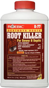Roebic K-77 Granular Tree Root Killer, Chemical Septic System, Drain Field and Sewer Line Pipe Clog Remover and Root Destroyer, Safe for Bathroom