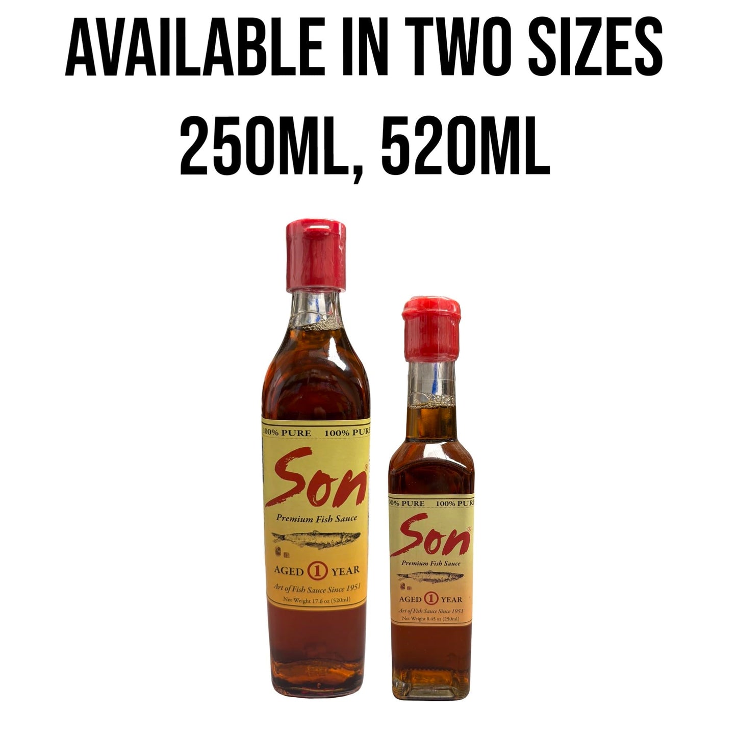 Son Fish Sauce - First-Press Vietnamese Fish Sauce 520 mL | 100% Anchovy + Sea Salt, No Additives | Naturally Fermented for Deep Umami | Clean-Label