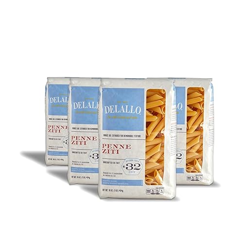 DeLallo Penne Ziti Pasta, Made in Italy, Bronze Cut, Made with Only 100% Durum Wheat Semolina Flour, Kosher, All Natural, Non-GMO, Vegan, 1 Pound Bag