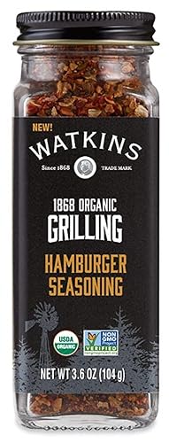 Watkins Organic Grilling Hamburger Seasoning, Non-GMO, Kosher, 3.6 Oz, 1-Pack