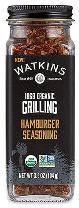 Watkins Organic Grilling Hamburger Seasoning, Non-GMO, Kosher, 3.6 Oz, 1-Pack