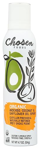 Chosen Foods Chosen Blend Oil Spray 4.7 oz., Non-GMO, 490° F Smoke Point, Propellant-Free, Air Pressure Only for High-Heat Cooking, Baking and Frying