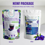 BIG VALUE PACK Blue Tea - Lamoone Premium Organic Dried Butterfly Pea, Purple Tea, Violet Tea, Non - GMO, 100g. (3.52 OZ) Rich Antioxidants. Natural