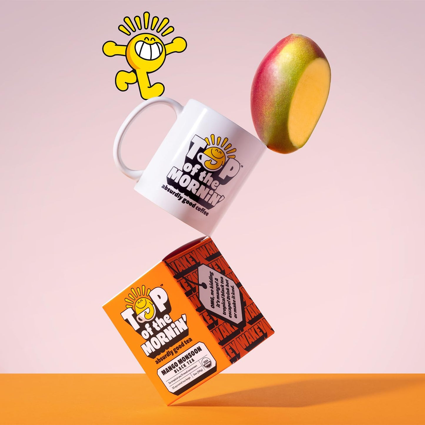 Top of the Mornin' Mango Monsoon Black Tea By Jacksepticeye | Black Tea With Hints of Mango and Calendula | Pyramid Tea Bags | 22 Count