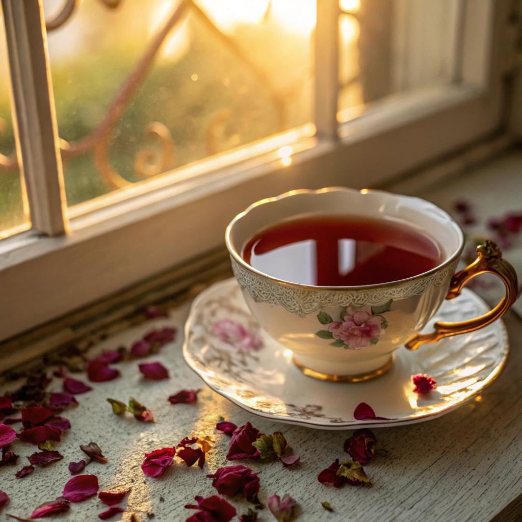 The Republic of Tea Downton Abbey Premium English Rose Tea, 36 Tea Bags, Rose Hibiscus, Caffeine Free