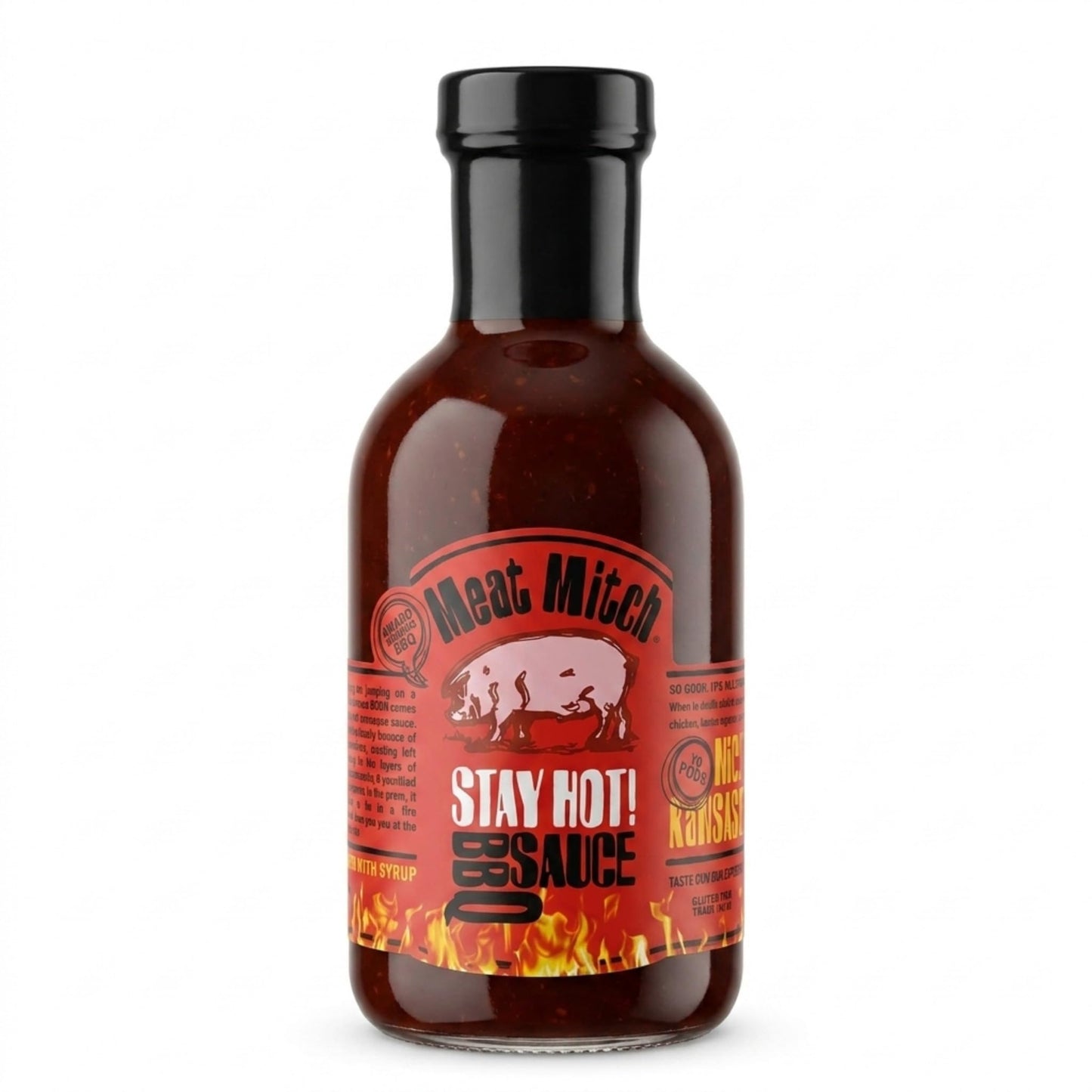 Meat Mitch Stay HOT! BBQ Sauce, 21 oz - Spicy Kansas City Style Barbecue Sauce with Sweet Heat, Gluten Free and Vegan