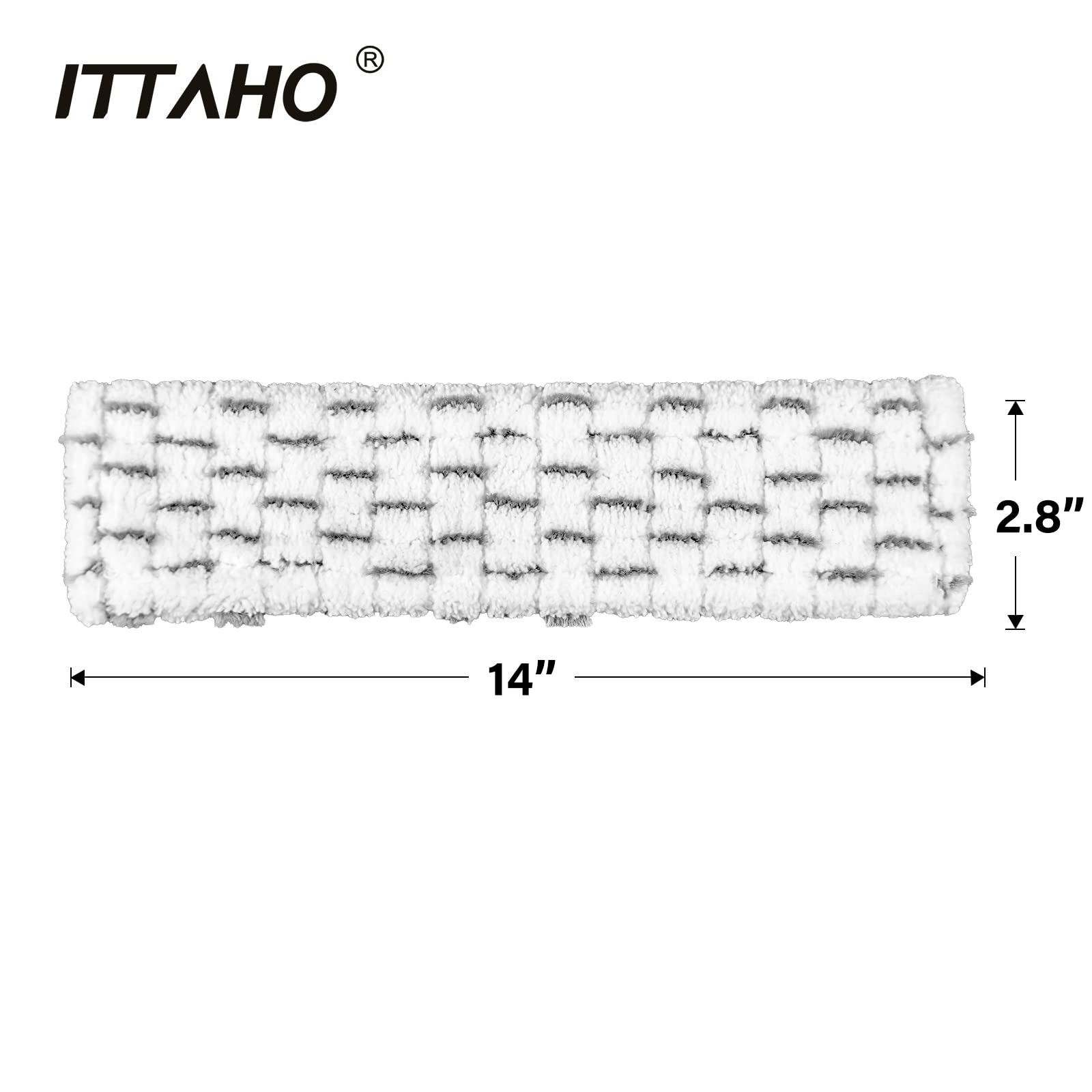 ITTAHO 3 Pack Microfiber Pads Replacements for Window Squeegee Set, Window Cleaner Kit, Professional Scrubber Refill Sleeve - 11 Inch