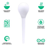 Eco-Products Compostable CPLA 6" Plastic Soup Spoons, Case of 1000, Disposable White Spoon, Plantware Cutlery, Renewable Material Made from Plants