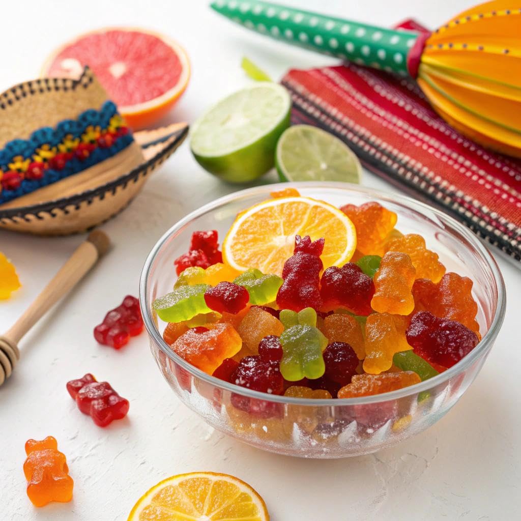 Snak Club Tajin Gummy Bears, Assorted Fruit Candy Gummies with Chili and Lime Seasoning, Mild, Gluten-Free and Vegan Snacks, 2 oz Snack Bags, 12 Pack