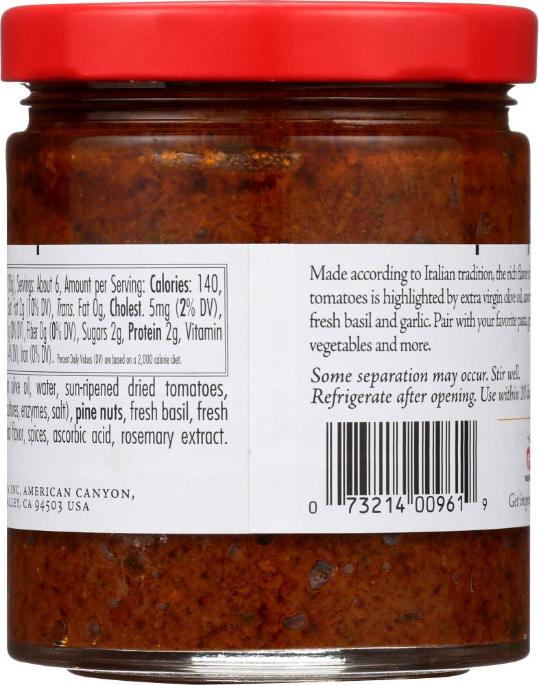 Mezzetta Napa Valley Bistro Sun Ripened Dried Tomato Pesto, 6.25 Ounce (Pack of 6)