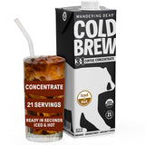 Wandering Bear Organic Unsweetened Extra Strong Cold Brew in a Box - Make Your Own Iced Coffee Drink with Wandering Bear Black Concentrate