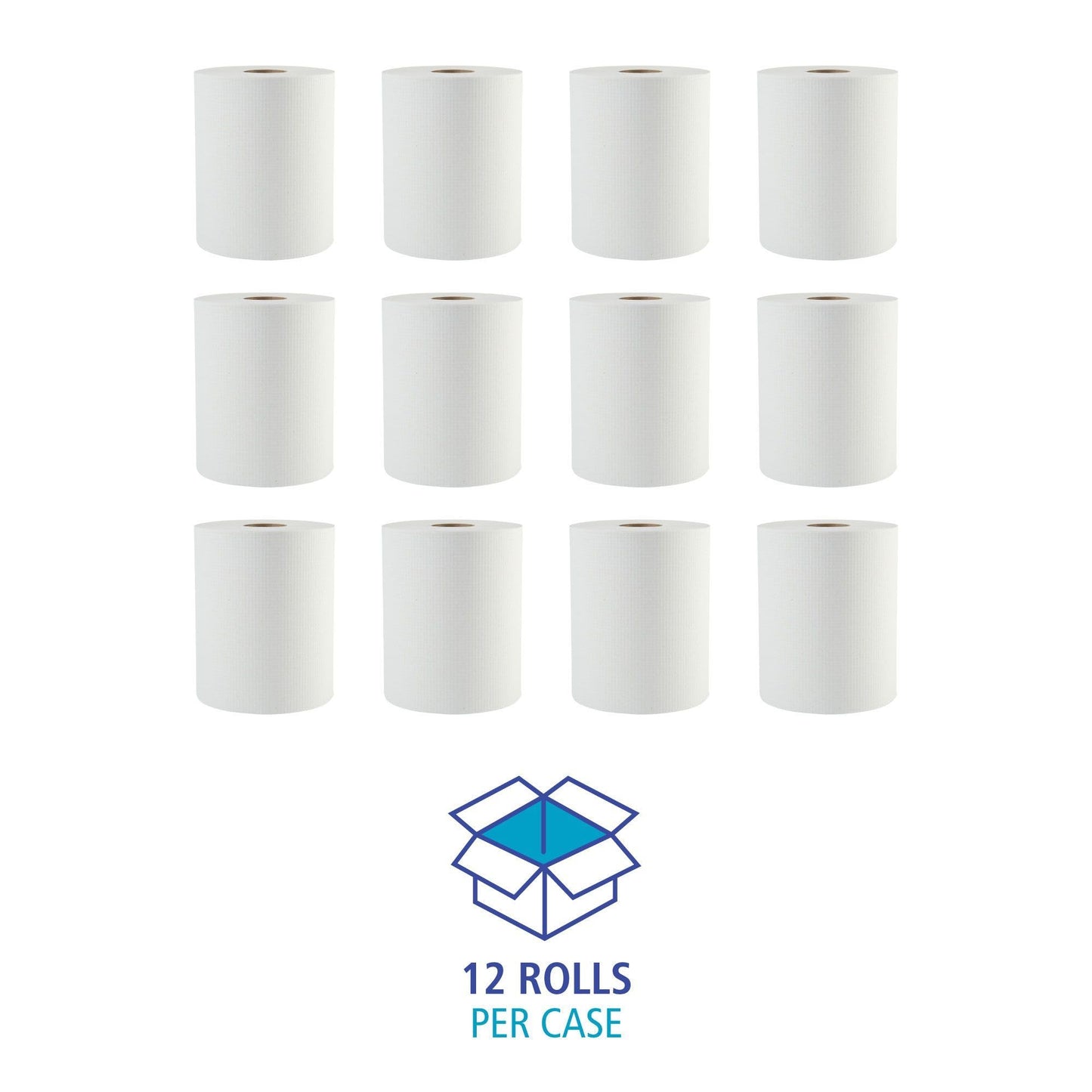 Boardwalk 6261 Hardwound Paper Towels, 1-Ply, 8" x 600ft, White, 2" Core (Case of 12 Rolls)