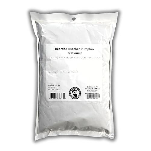 Bearded Butchers Pumpkin Seasoning 2.19lb - Perfect for Pumpkin Cranberry Bratwurst - Seasons 25 lbs of Meat - Made with Real Pumpkin & Maple Sugar