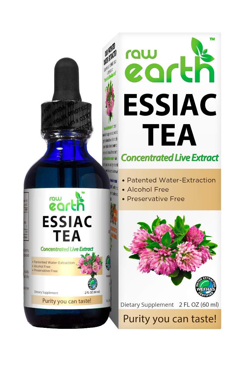 Raw Earth ESSIAC Tea Extract - 8 Organic Herbs & Sheep Sorrel Roots! - USA & EU Grown Herbs - Made in the USA - Patented Process - Raw & BioActive