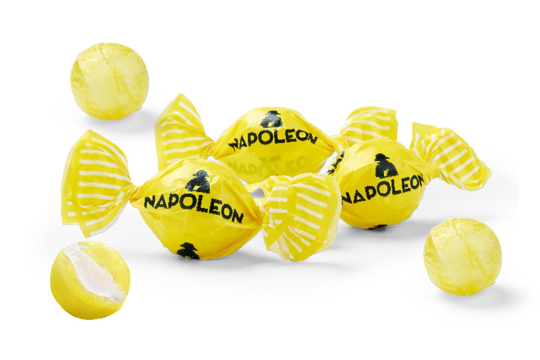 Napoleon Sour Lemon Balls Individually Wrapped Hard Candy Sour Bon Bons Gluten Free, Dye-Free Candy 10 Ounces