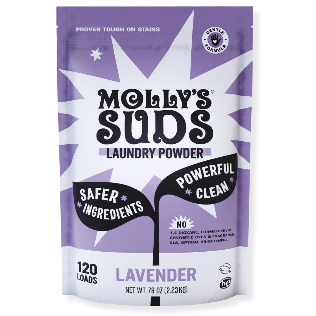 Molly's Suds Original Laundry Detergent Powder | Clean Laundry Detergent Powder for Sensitive Skin | Simple, Effective Ingredients, Stain Fighting |