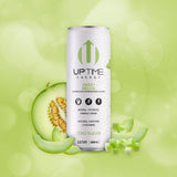 UPTIME Energy Drink, Sweet Summer Melon Sparkling, 12 Pack, Vitamin C, L Theanine, Calcium, Sugar Free Energy Drinks for Focus Support, 142mg