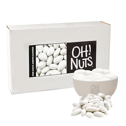 Oh! Nuts White Jordan Almonds for Easter, Weddings, Baby Showers, Birthday - 5 Lbs Bulk Bag