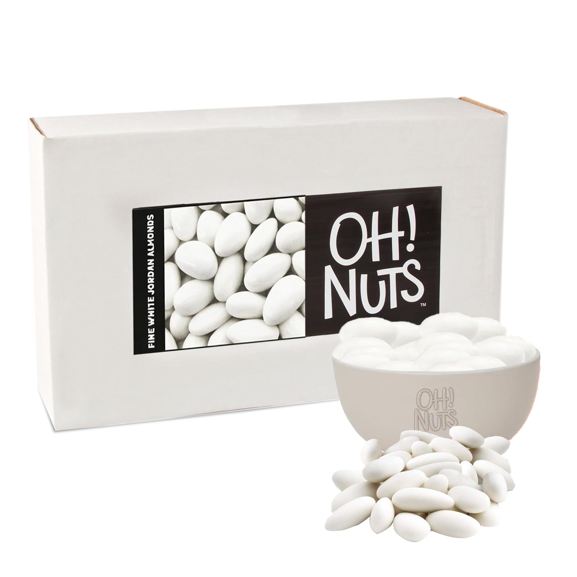 Oh! Nuts White Jordan Almonds for Easter, Weddings, Baby Showers, Birthday - 5 Lbs Bulk Bag