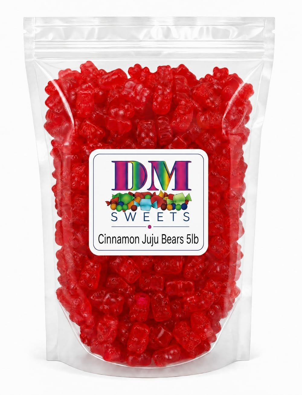 Cinnamon Juju Bears Candy - Spicy Hot Cinnamon Gummy Bears, Chewy Red-Hot Classic JuJu Bears, Bulk 5 Pound Bag, Old-Fashioned Fiery Cinnamon Flavor