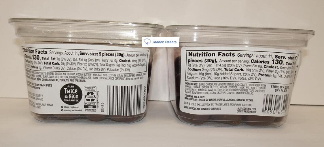 Trader Joe’s & Choceur Dark Chocolate Covered Cherries 12oz 340g (Two Containers)
