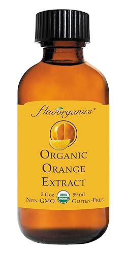 Flavorganics Organic Orange Extract, 2 Ounce Bottle