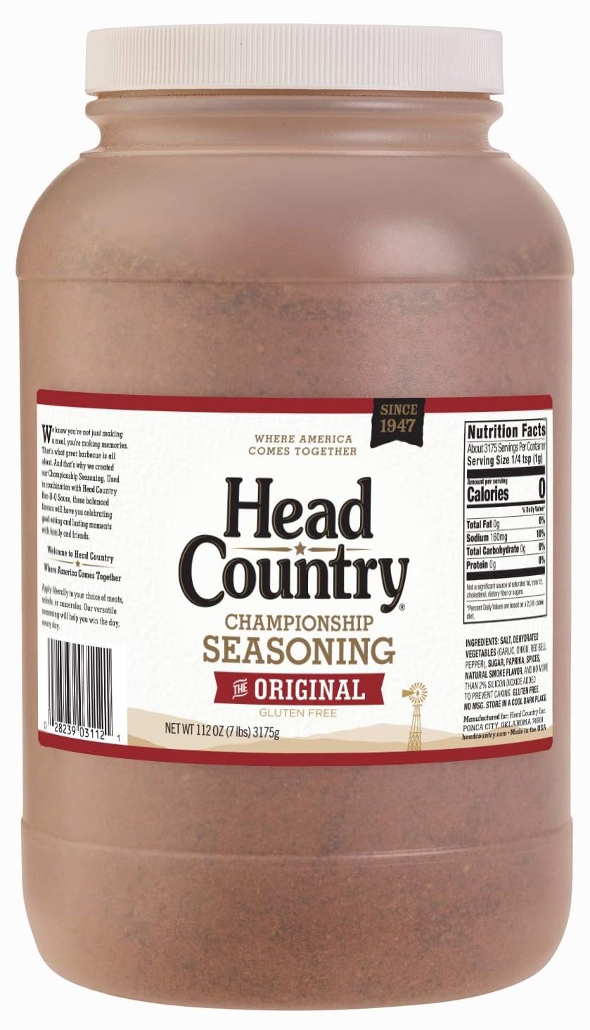 Head Country Championship BBQ Seasoning, Rubs, Original | XL Size, 7 lb Jug
