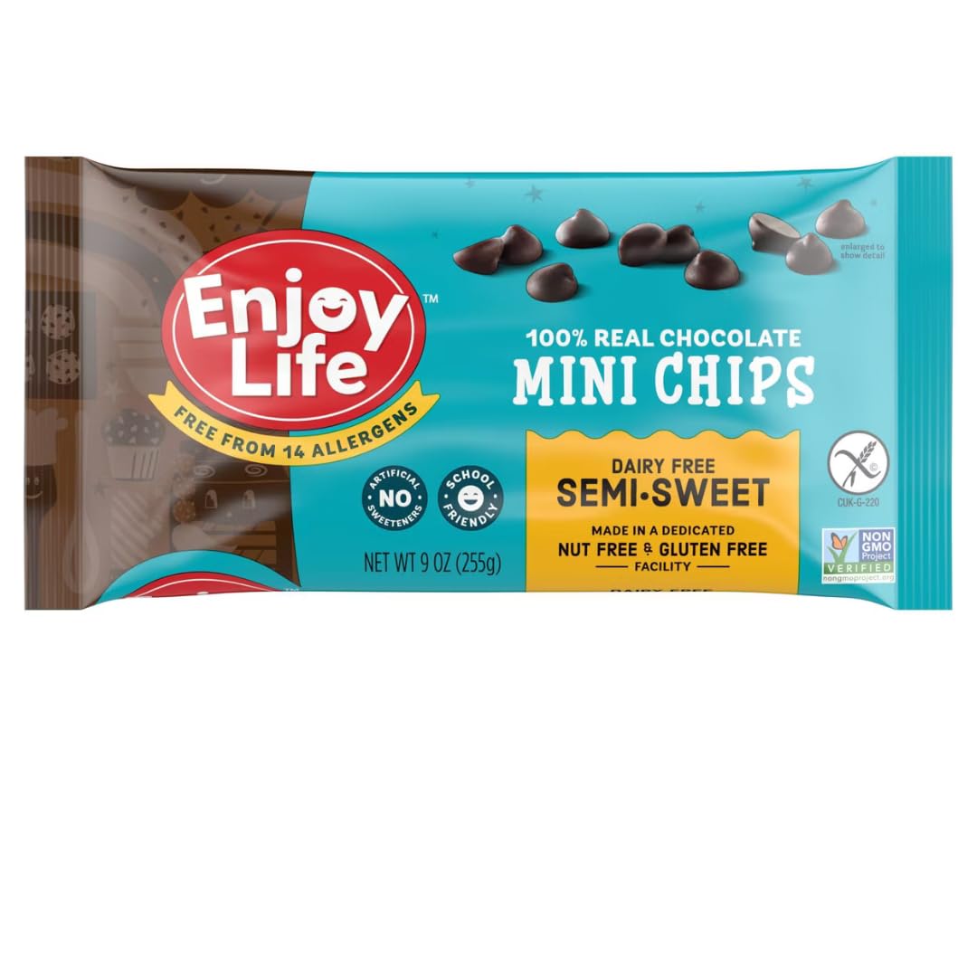 Enjoy Life Chocolate Chips Variety Pack, 5 Count (9 oz Bags) - Dark Morsels, Mini Chips, White Mini Chips & Mega Chunks - Allergy-Friendly Baking Chocolate