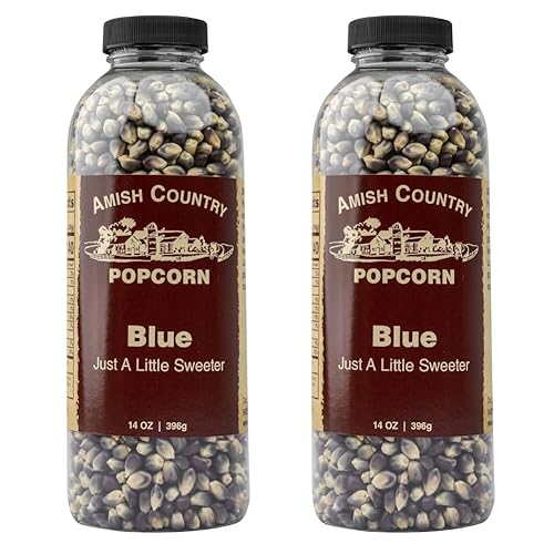 Amish Country Popcorn | 2-14 oz Bottles | Blue Popcorn Kernels | Old Fashioned, Non-GMO and Gluten Free (2-14 oz Bottles)