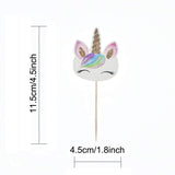 72 Pack Rainbow Unicorn Cupcake Toppers, Double Sided Unicorn Cupcake Toppers Glitter Pegasus for Cupcake Party , Wedding Decoration