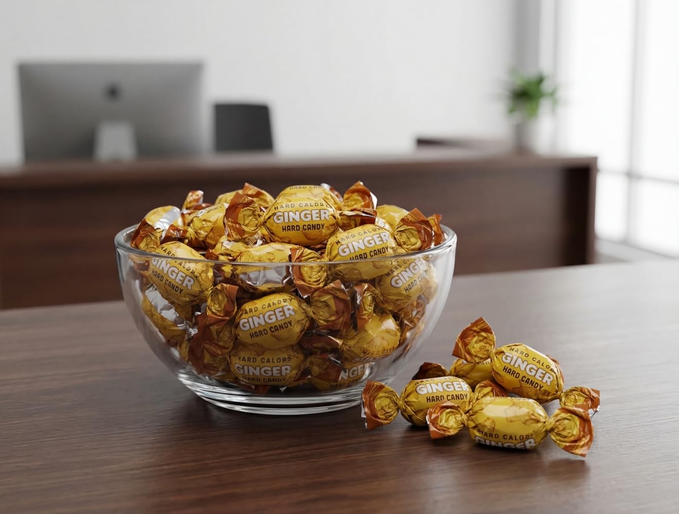 Ginger Candy - 1 lb Bulk Bag of Sweet & Spicy Ginger Flavored Drops, Individually Wrapped, Long-Lasting Hard Candy