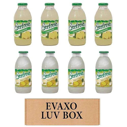 LUV BOX- variety Everfresh Juice 16 oz. pack of 8, Everfresh Lemonade, Everfresh Pina Colada. by evaxo