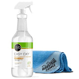 Easy Oxy Marble & Granite Cleaner - Multi-Purpose Cleaner For Natural Stone - 32 oz - Premium Microfiber Cloth- Bundle - 2 Items