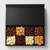 Nuts Factory Luxury Chocolate Covered Nuts Collection Gift Box, Black Edition, 8 Gourmet Selections, Premium Chocolate Nut Gift Assortment