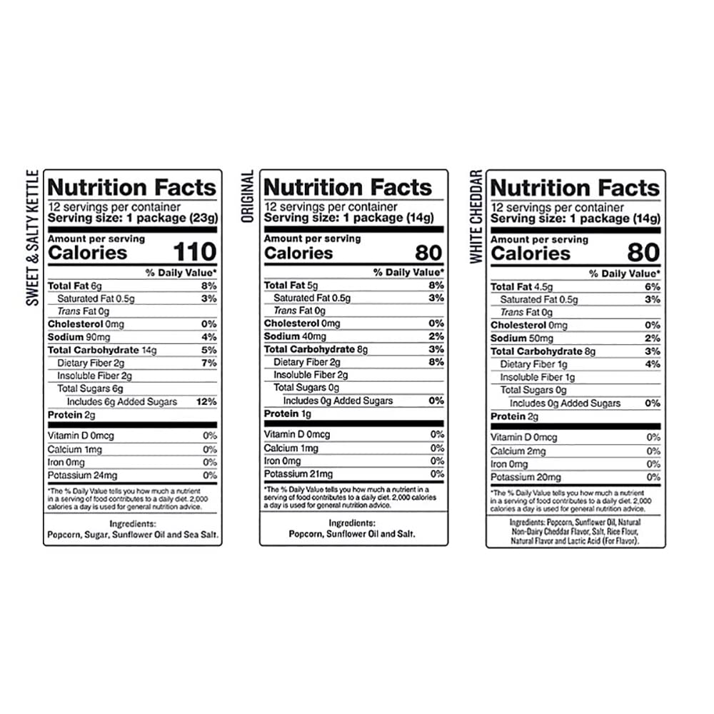 Skinny Pop Popcorn Variety Pack - Snack Bags Assortment Gluten Free - Care Package Gift Box (35 Count)