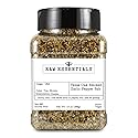 Raw Essentials Texas Pit Oak Smoked Garlic Pepper Salt - Steak and Chop Seasoning - Great on Beef, Chicken, Pork and Vegetables - Vegan, Paleo