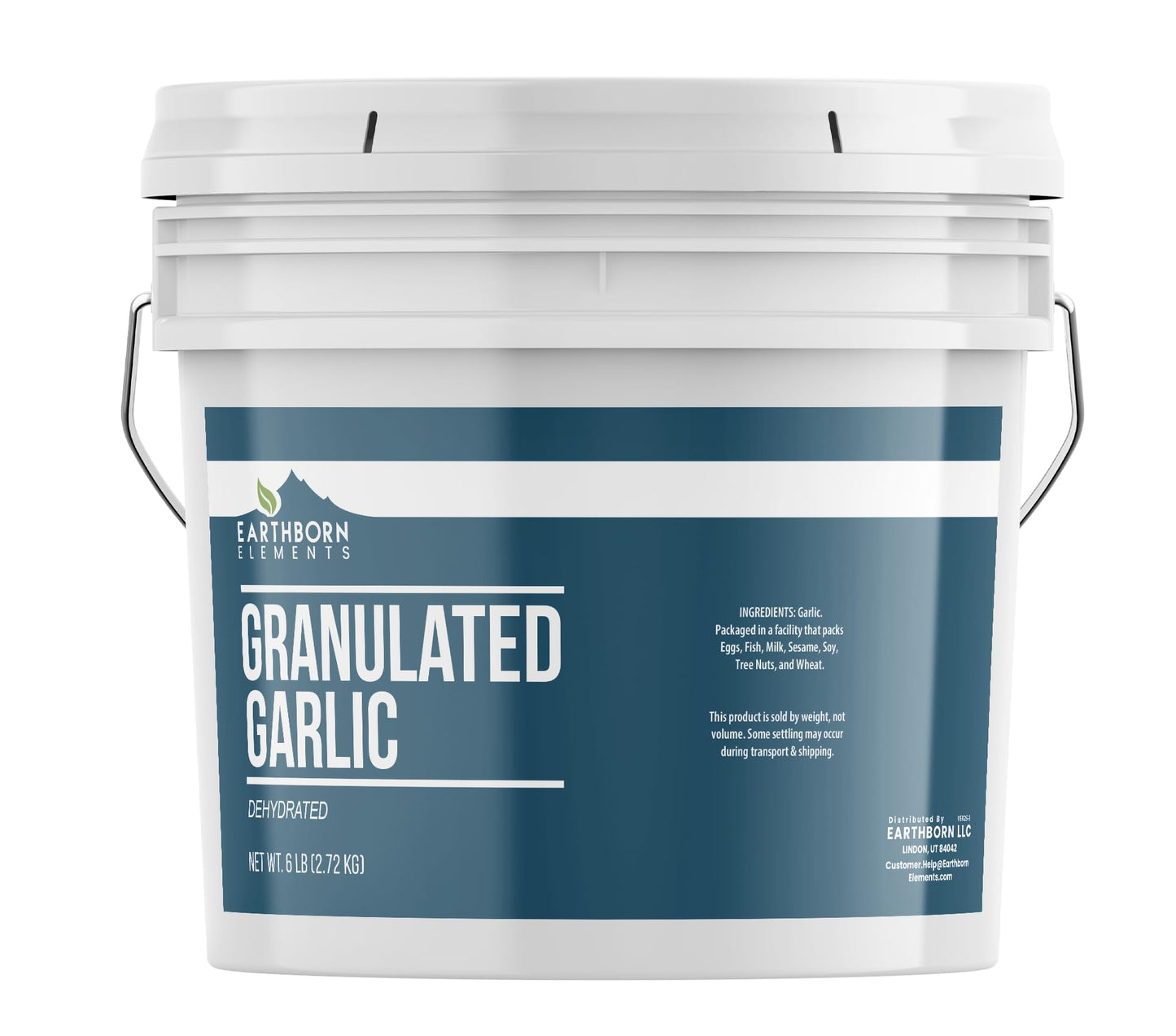 Earthborn Elements Granulated Garlic 1 Gallon Bucket, Dehydrated Garlic, Kitchen Staple (96 Ounce)