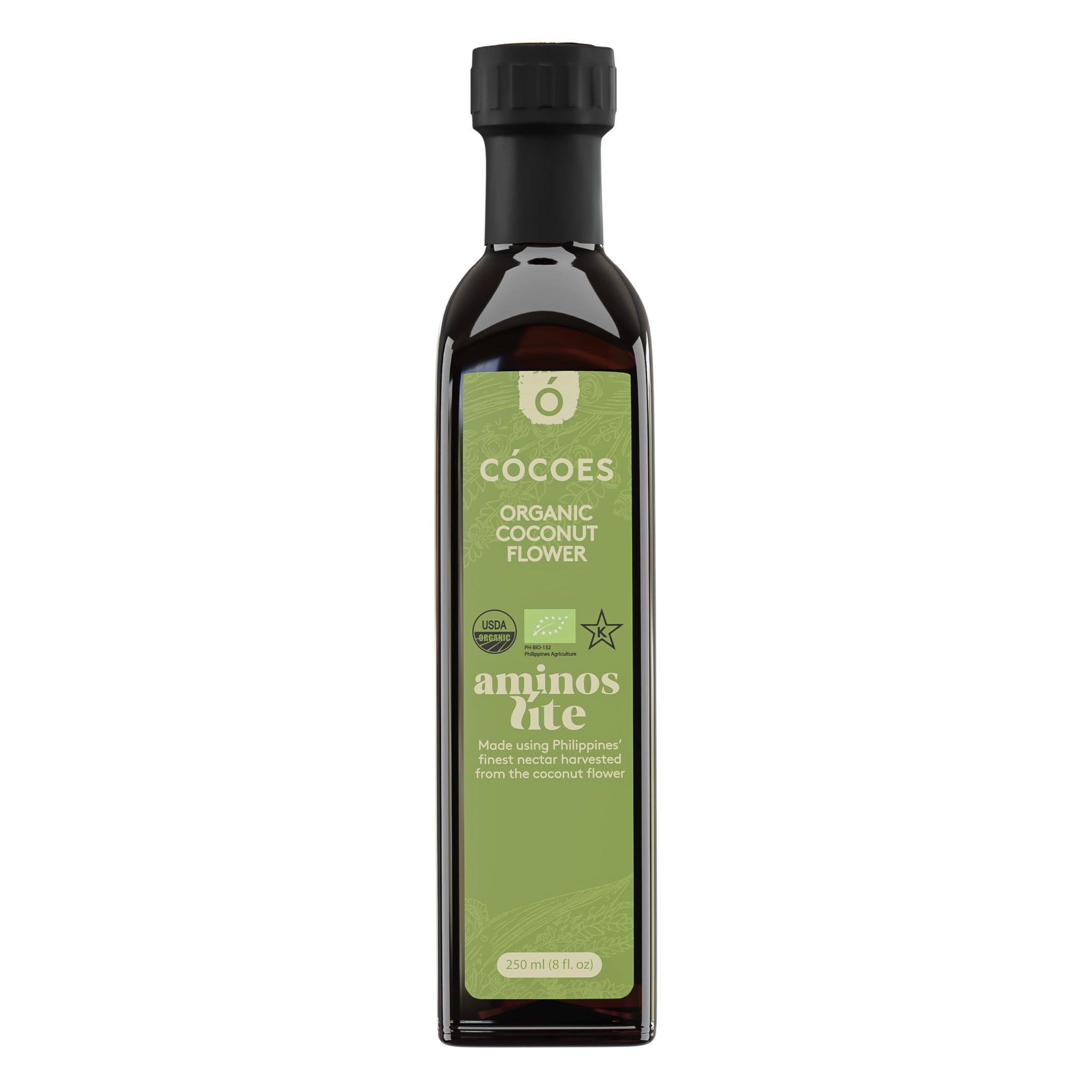CÓCOES Organic Coconut Aminos Light - Lower Calorie Soy Sauce Alternative, Made from Organic Coconut Sap, Light & Balanced Flavor, Low Glycemic