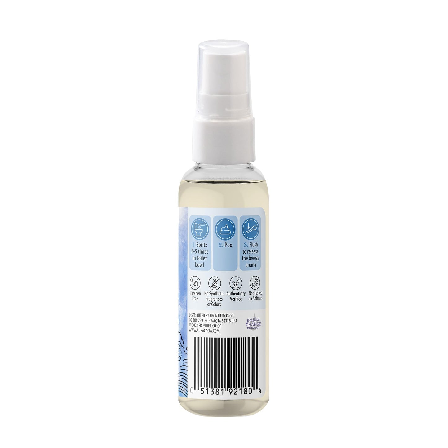 Aura Cacia Ocean Air Toilet Spray 2 Fl. oz. - Light Aroma, No Synthetic Fragrances