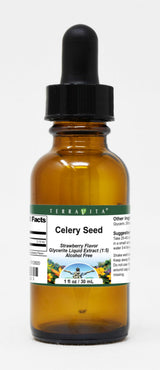 Terravita Celery Seed Glycerite Liquid Extract (1:5) - Strawberry Flavored (1 oz, ZIN: 512820) - 3 Pack