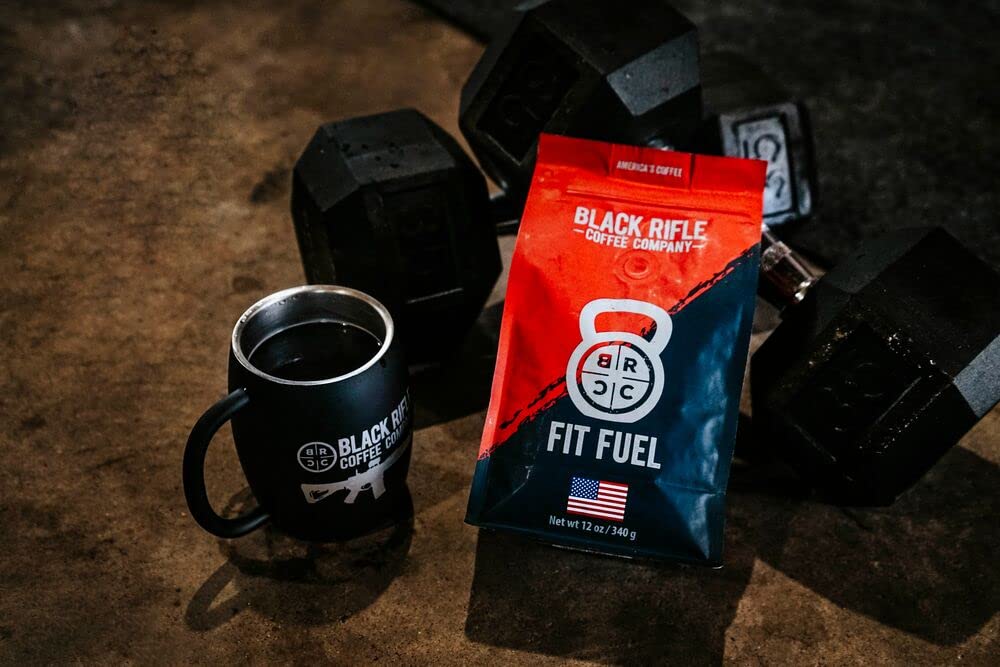 Black Rifle Coffee Company Fit Fuel, 12oz Bag, Ground Coffee Medium Roast - Roasted Blend Made from Arabica Beans - Colombian & Brazilian Beans