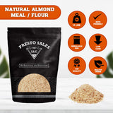 Presto Sales Almonds, Fresh Natural Unblanched fine Flour / Meal healthy Raw 80 oz. | KETO and PALEO friendly, Vegan, Alternative, Premium Quality